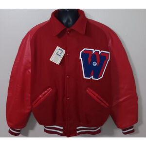 Vintage 90s Varsity Letterman Jacket Large Wool Westlake High Austin Texas NEW